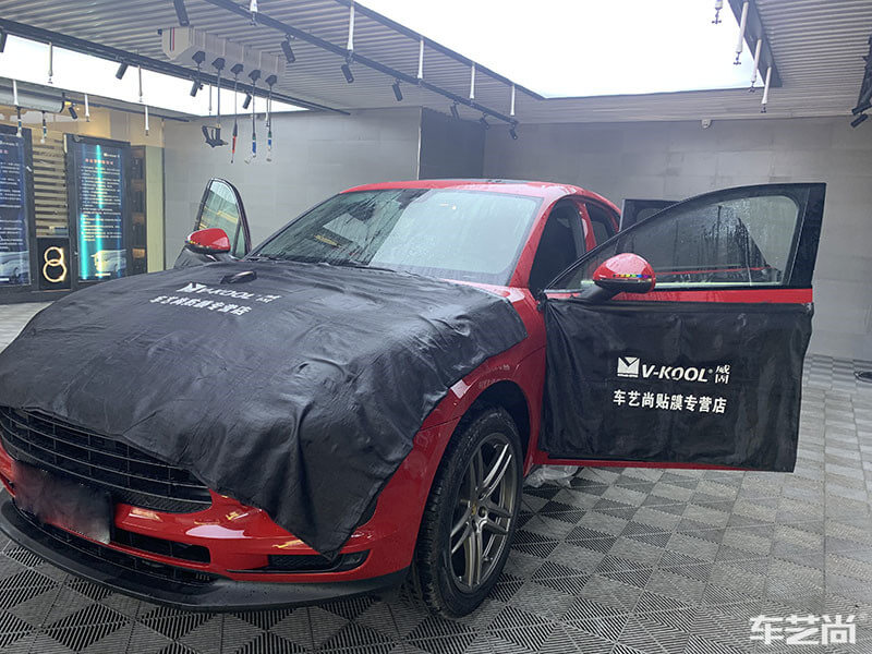 保时捷卡宴施工威固隔热膜案例图片一