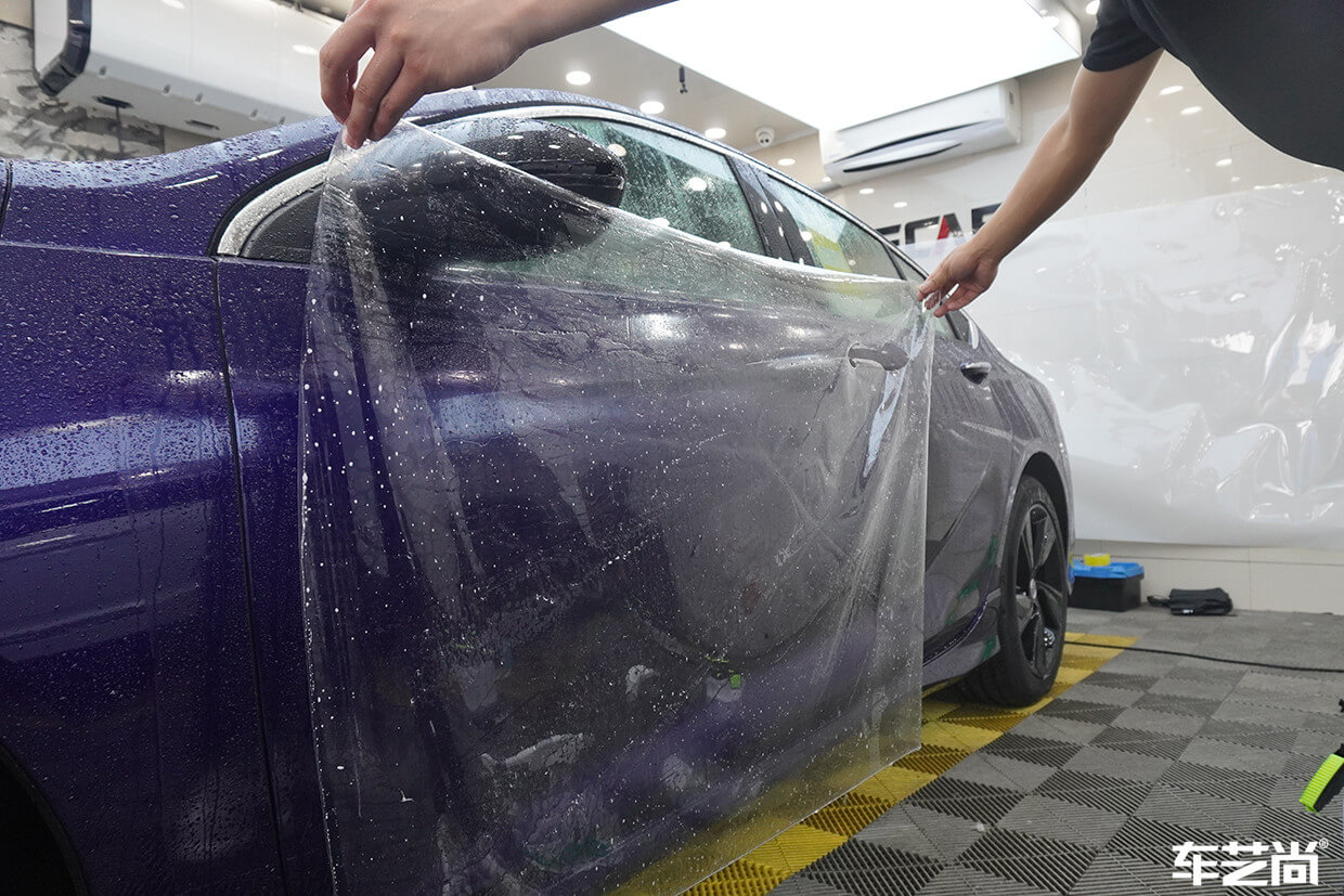 蓝色别克GS施工威固隐形车衣（6）