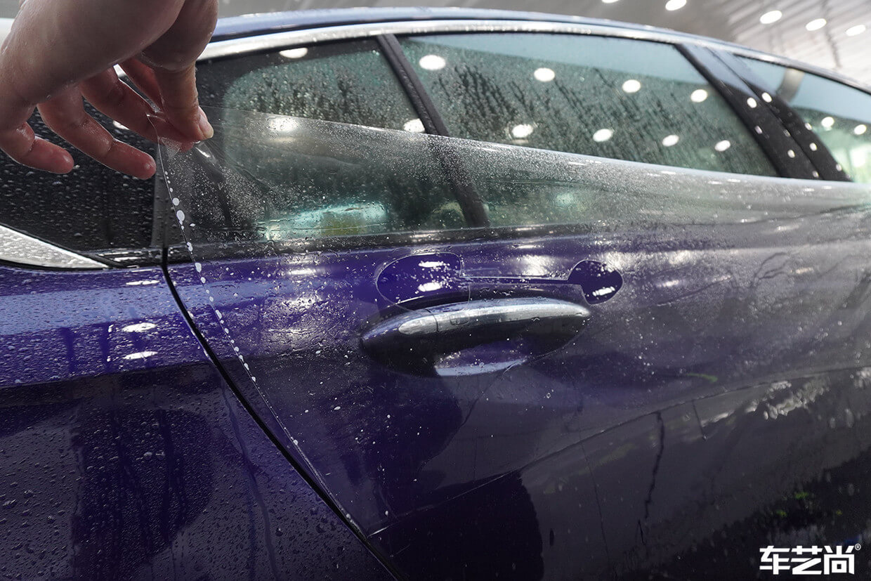 蓝色别克GS施工威固隐形车衣（12）