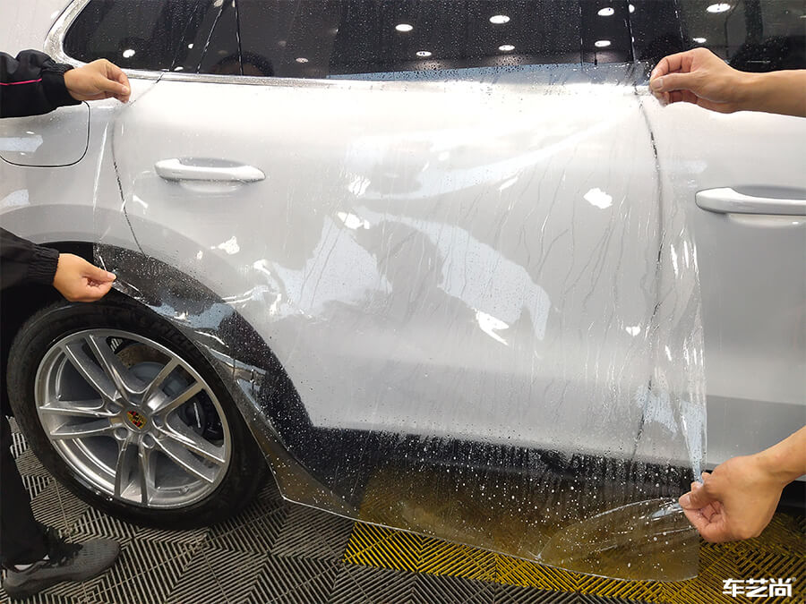 保时捷卡宴施工威固透明隐形车衣（11）