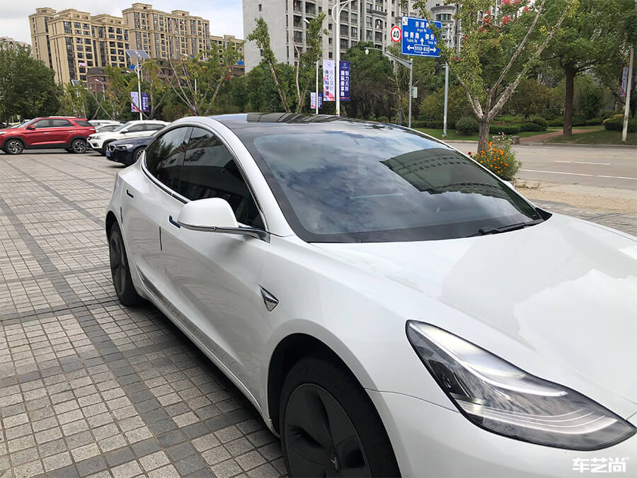 特斯拉Model 3施工威固隔热膜施工案例分享（11）