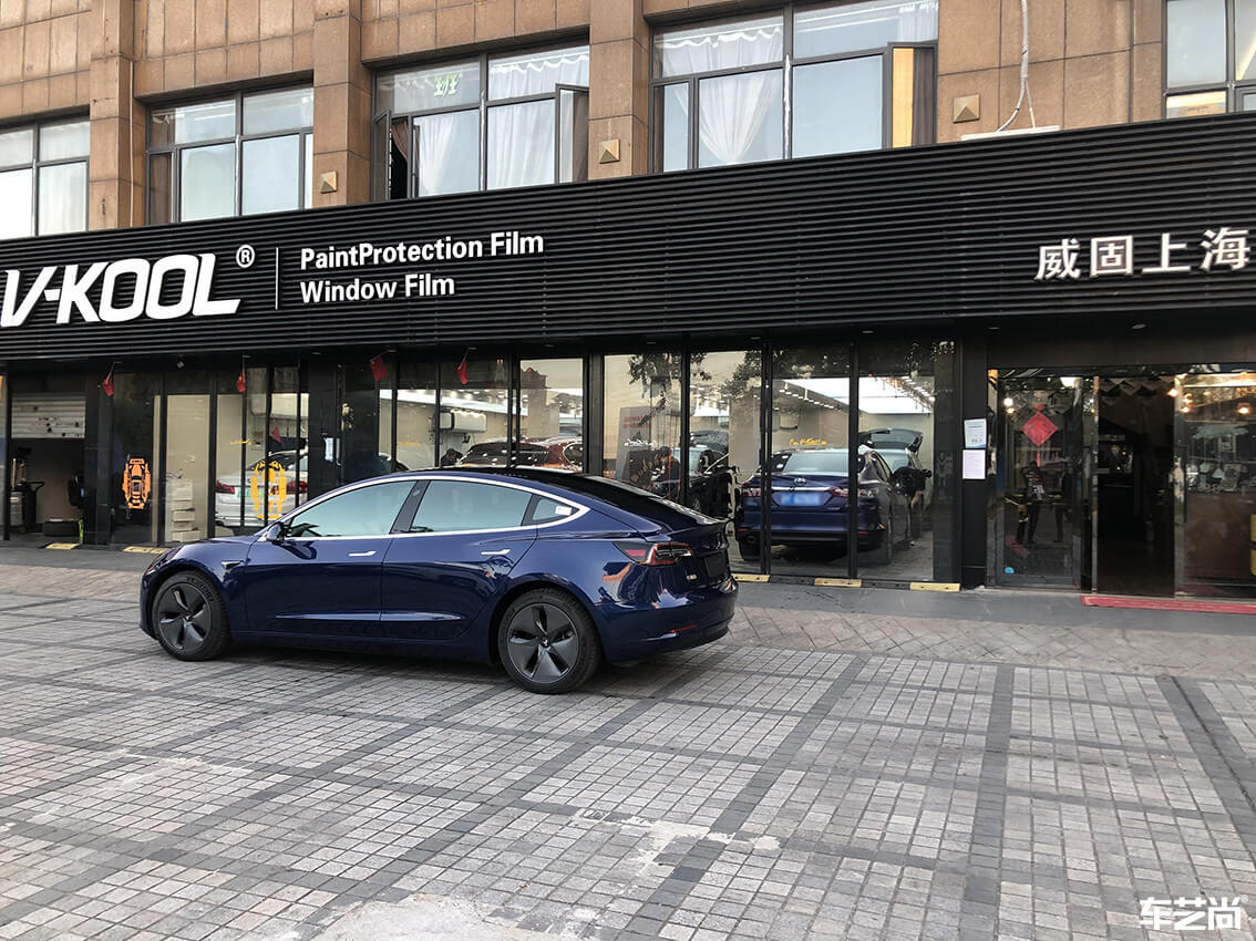 特斯拉Model 3施工威固隔热膜案例分享（14）
