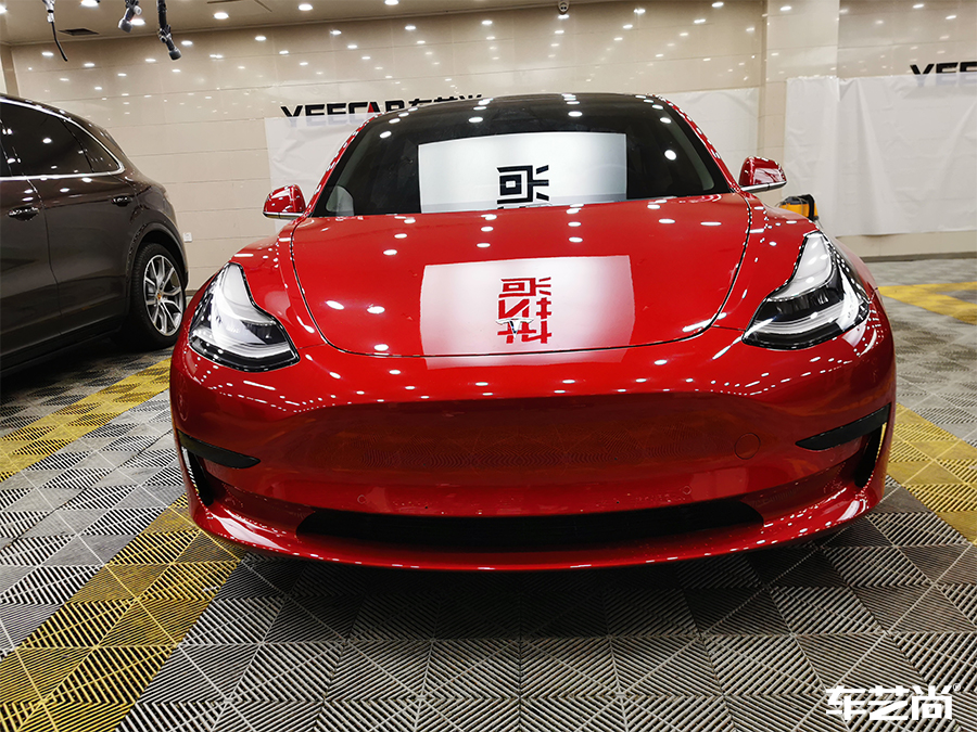 特斯拉Model 3施工威固隔热膜案例流程展示（12）