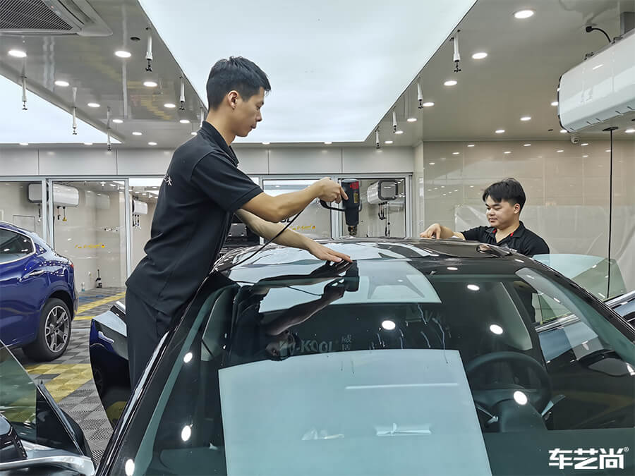 特斯拉Model 3施工威固隔热膜施工案例分享（4）