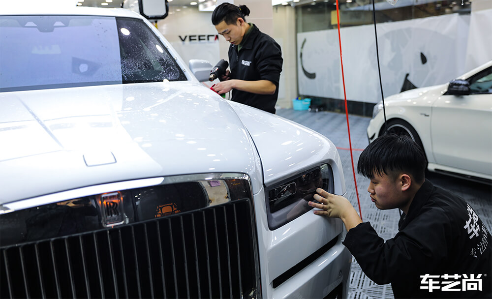 劳斯莱斯库里南施工隐形车衣和玻璃膜 案例分享（3）