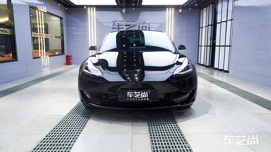 特斯拉Model 3选择车艺尚施工威固隔热膜施工案例（8）