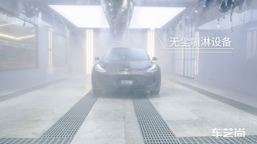 特斯拉Model 3选择车艺尚施工威固隔热膜施工案例（1）