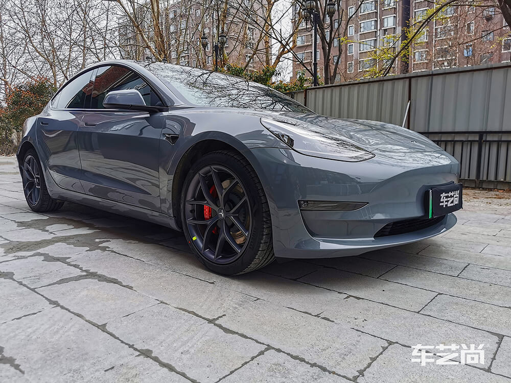 特斯拉Model 3装贴火山灰色改色膜效果展示（图十）