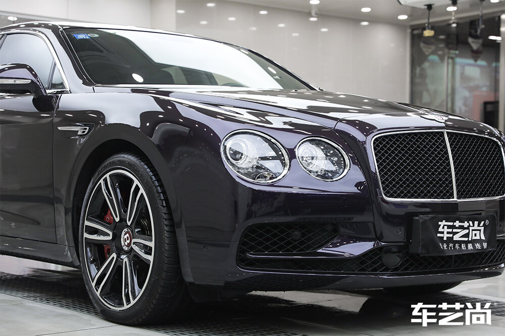 宾利欧陆施工改色膜 紫色 效果展示（1）