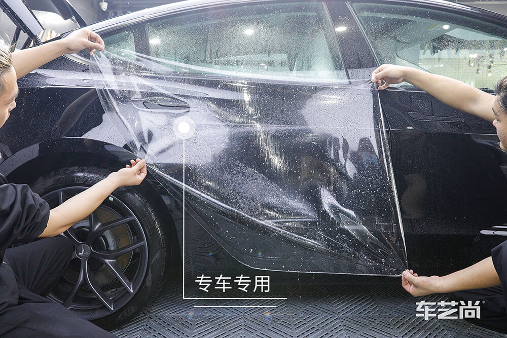 特斯拉Model 3施工威固漆面保护膜过程展示（七）