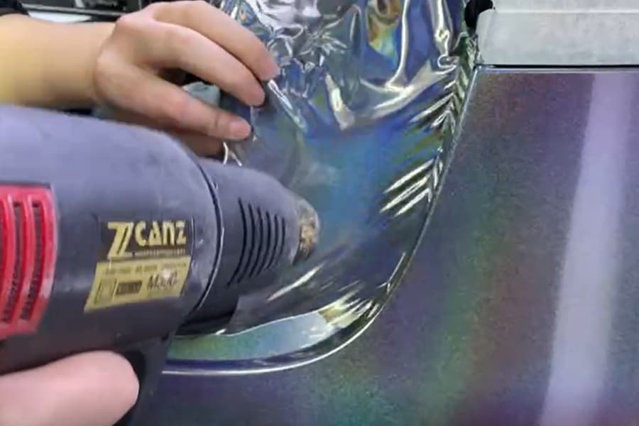 特斯拉 Model 3  施工AX-3D炫彩色改色膜过程及效果展示（图六）