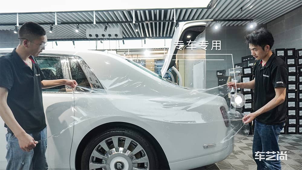 劳斯莱斯幻影白色施工威固漆面保护膜过程及效果展示（图五）