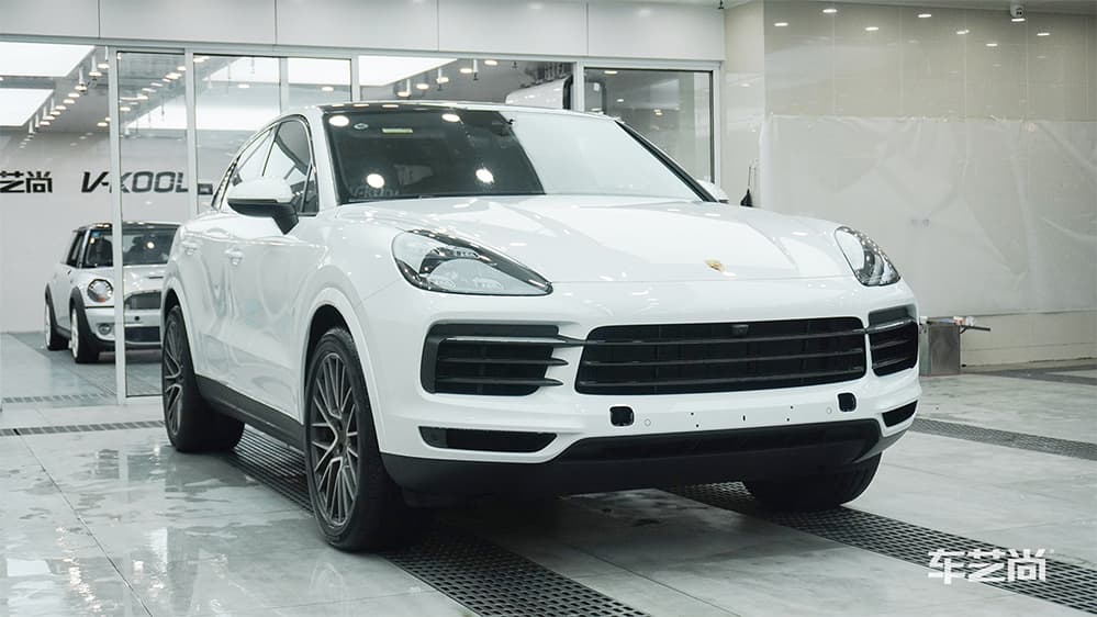 保时捷卡宴白色施工威固漆面保护膜流程及效果展示（图三九）