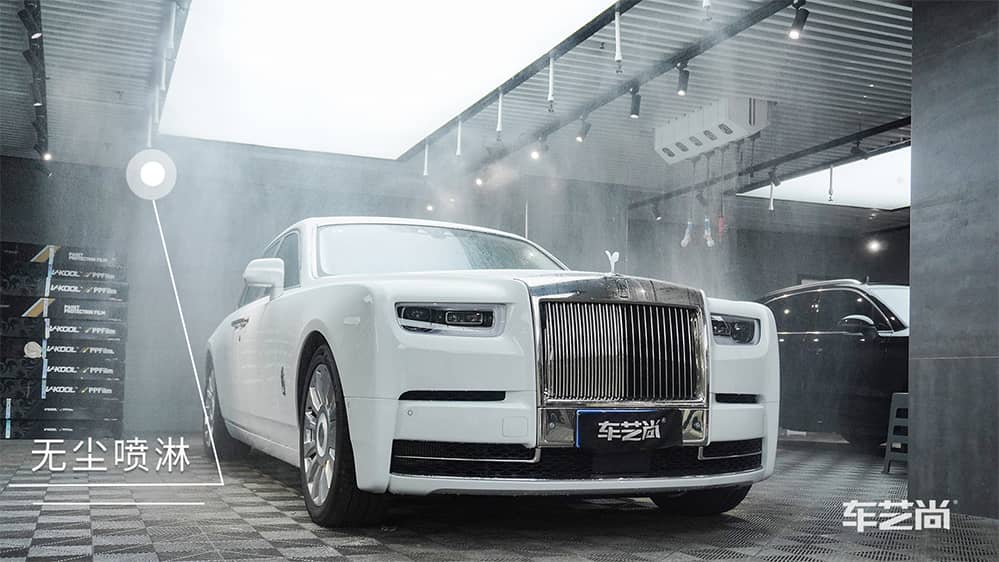 劳斯莱斯幻影白色施工威固漆面保护膜过程及效果展示（图一）
