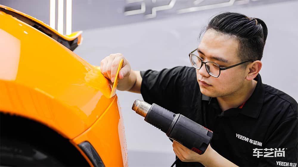 迈凯伦黄色施工威固漆面保护膜流程及效果展示（图一八）