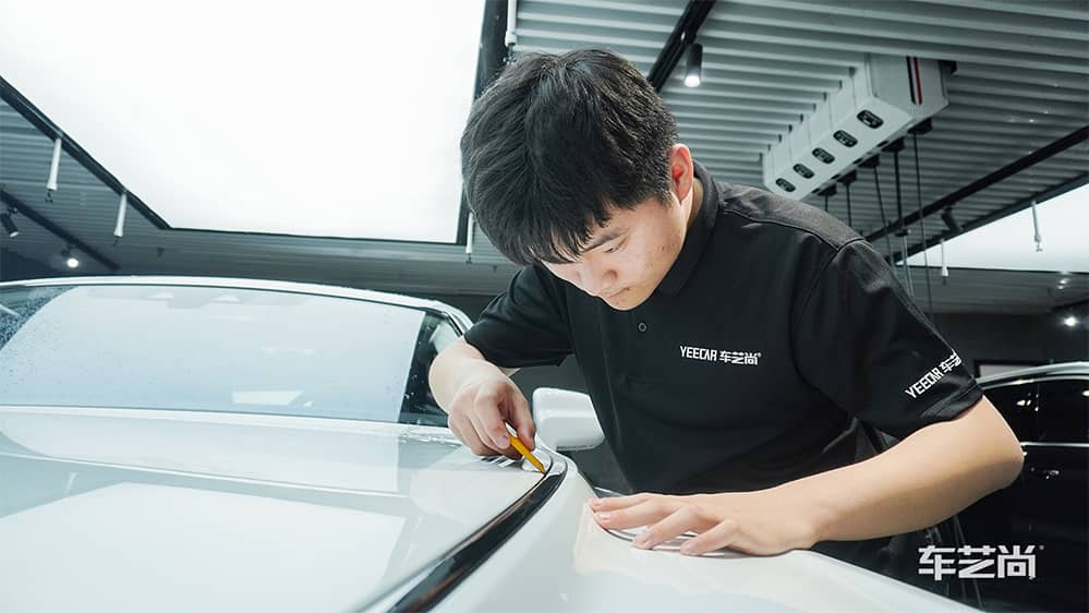 劳斯莱斯幻影白色施工威固漆面保护膜过程及效果展示（图一一）