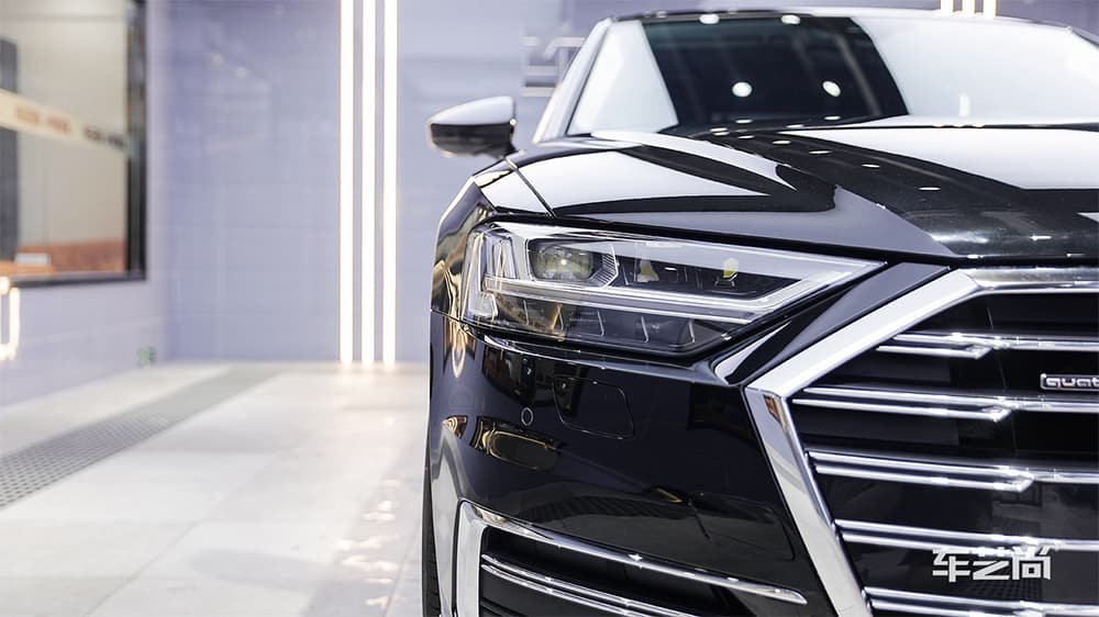 奥迪A8 黑色施工威固漆面保护膜流程及效果展示（图二五）