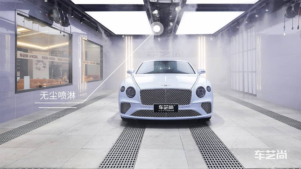 宾利GT蓝色施工威固漆面保护膜流程及效果展示（图二）