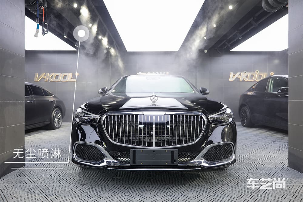 奔驰迈巴赫S480施工威固漆面保护膜过程及效果展示（图二）