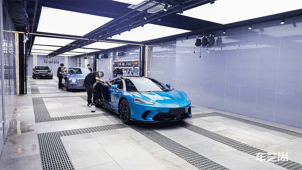 迈凯伦 GT 蓝色施工威固漆面保护膜流程及效果展示（图八）