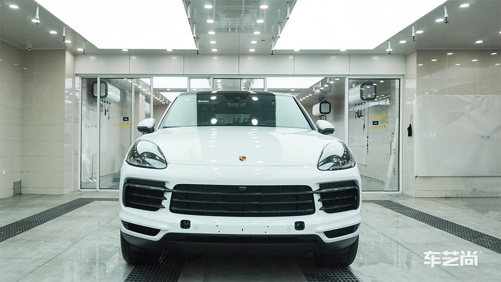 保时捷卡宴白色施工威固漆面保护膜流程及效果展示（图三八）