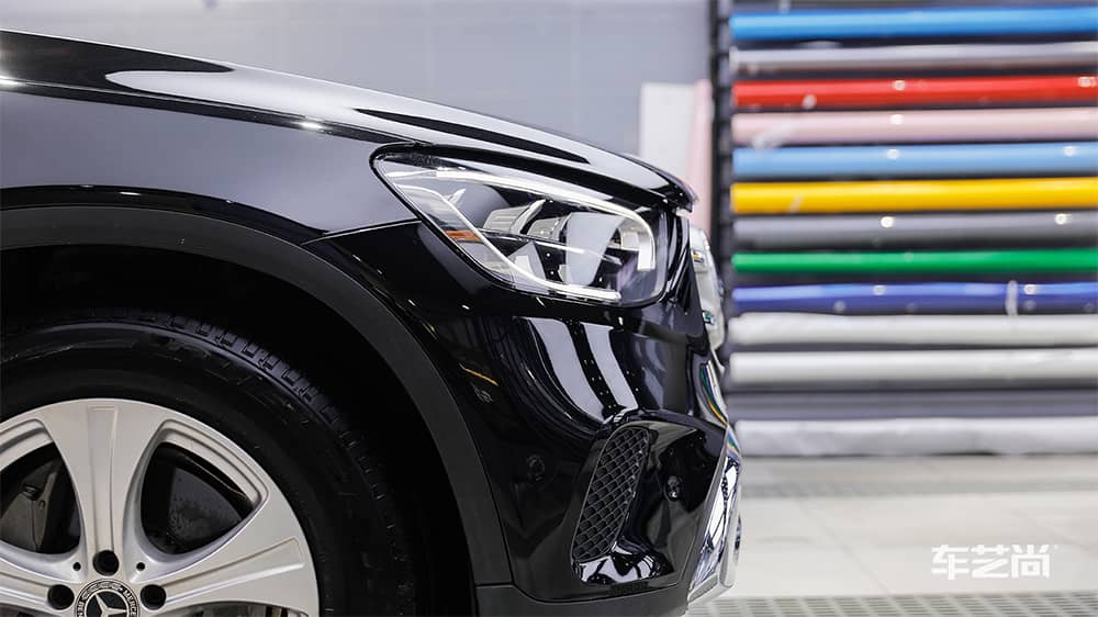 奔驰GLC260黑色施工威固漆面保护膜流程及效果展示（图三五）