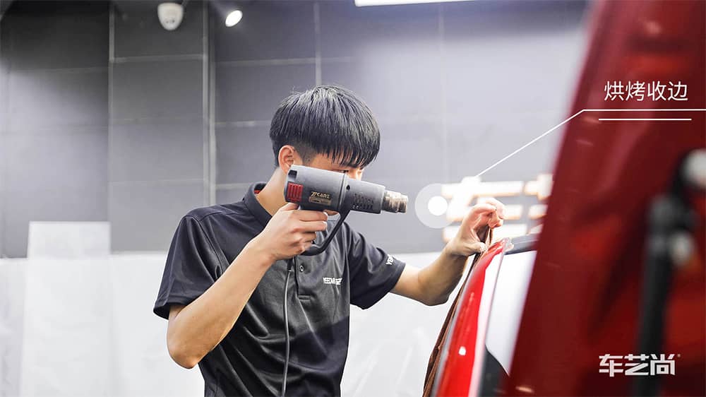 特斯拉Modle3红色施工威固漆面保护膜过程及效果展示（图二十）