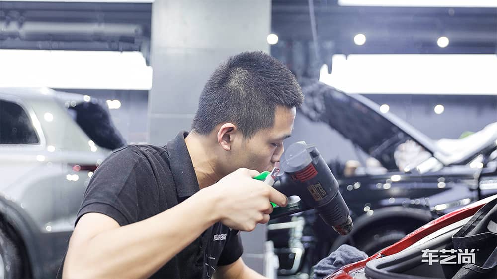 特斯拉Modle3红色施工威固漆面保护膜过程及效果展示（图一二）