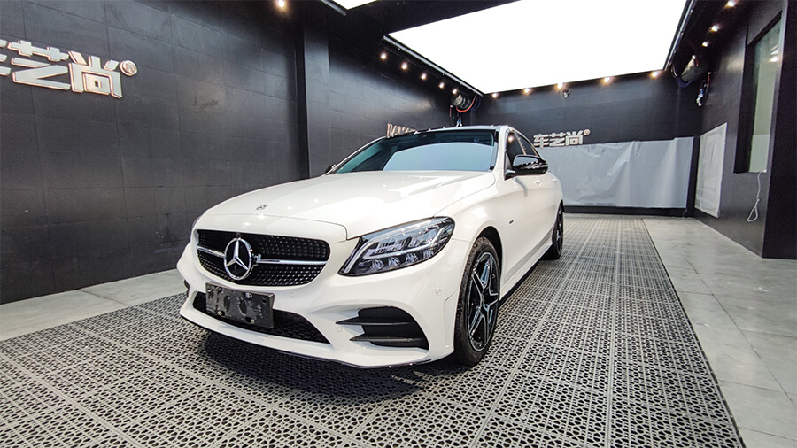 奔驰C260白色施工威固隐形车衣案例（图7）