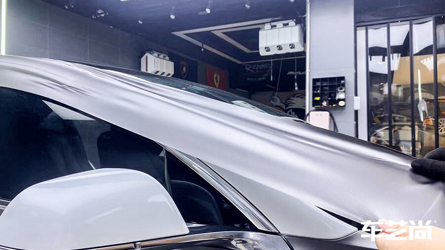 特斯拉3施工AX改色膜-AMG山灰流程（图8）