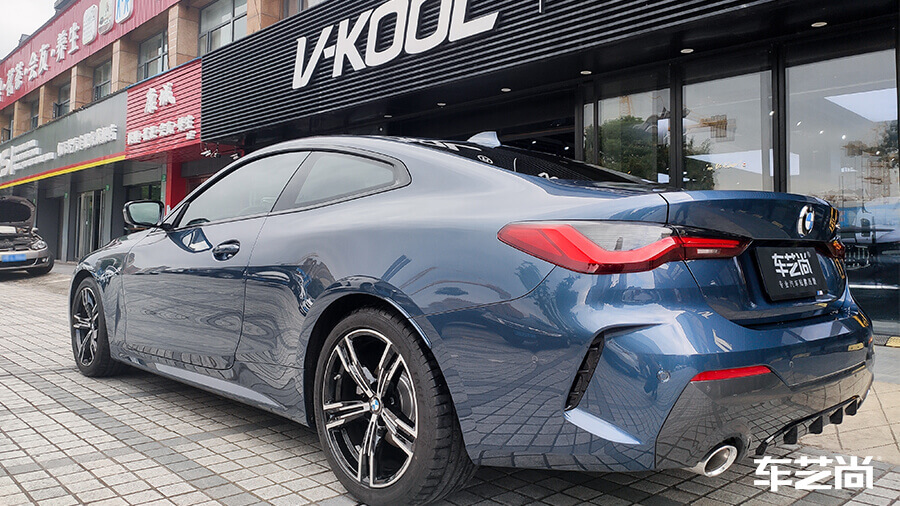 宝马4系蓝色施工威固隔热膜案例（图7）