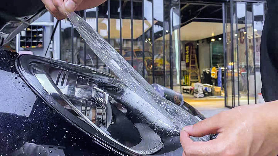 保时捷GTS黑色施工威固隐形车衣V100案例（图1）