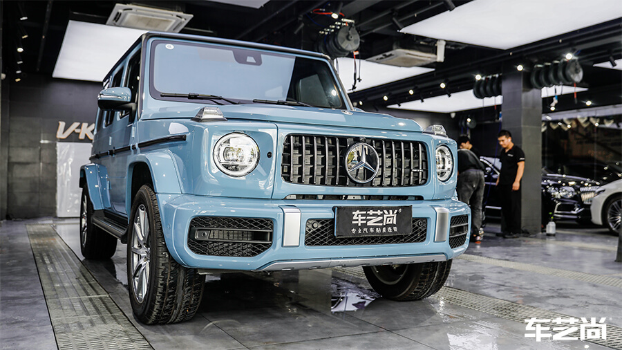 奔驰g63瓷器蓝施工威固隐形车衣案例（图1）