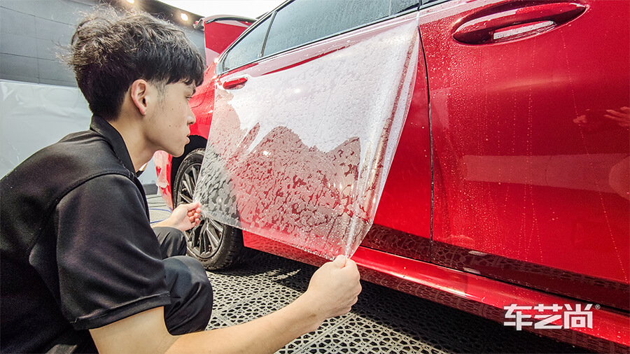 宝马3系红色施工威固隐形车衣V10（图4）