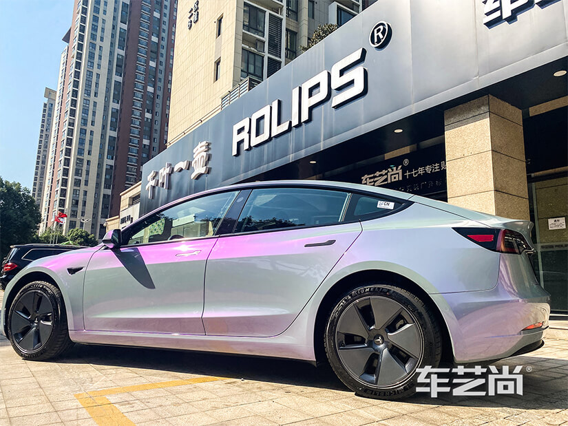 车艺尚汽车贴膜(常州店)施工项目:ax星空灰魅紫改色 玻璃膜龙膜畅悦80