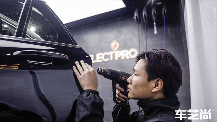 奔驰cle350黑色施工威固隐形车衣案例（图11）