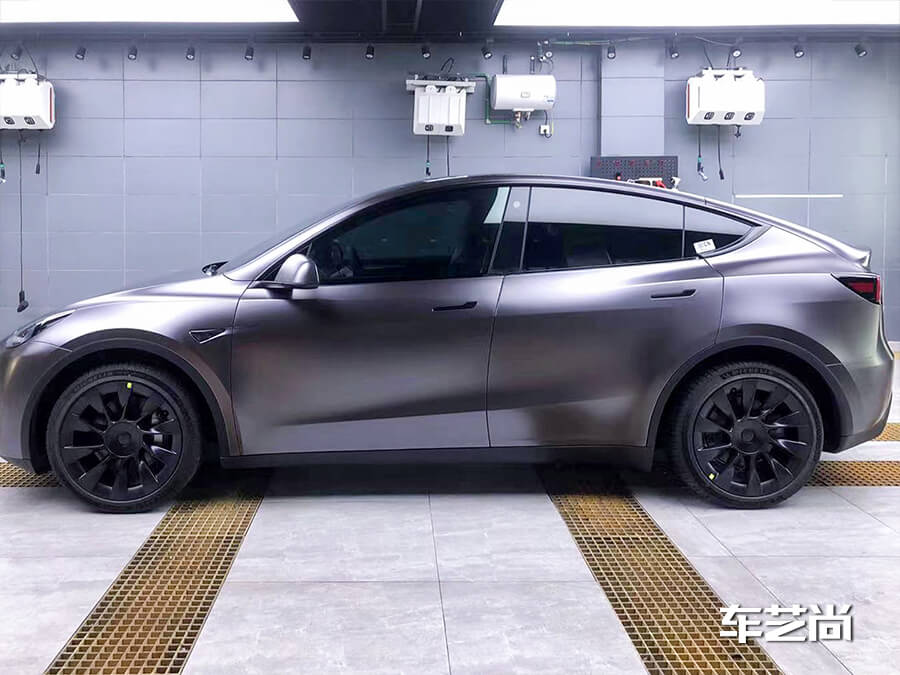 特斯拉modelY黑色施工改色膜+威固+龙膜案例（图10）