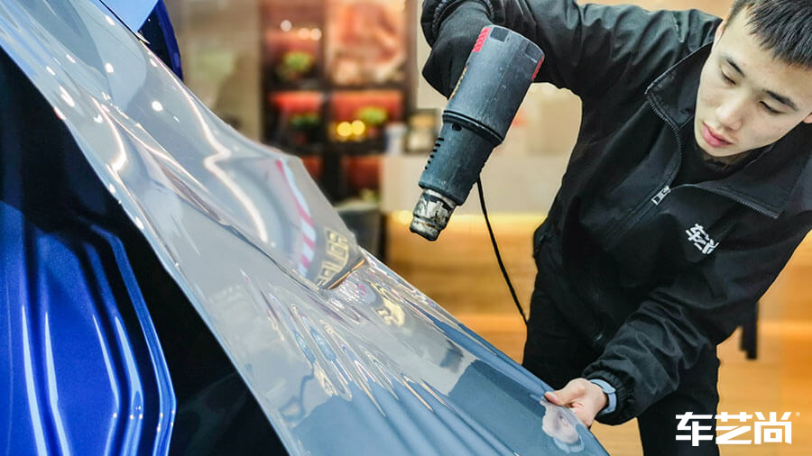 宝马3系蓝色施工车身改色膜纳多灰（图7）