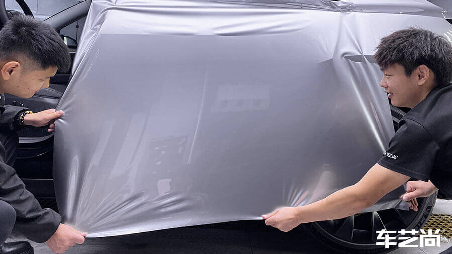 特斯拉modelY黑色施工车身改色膜AX—GT银（图6）