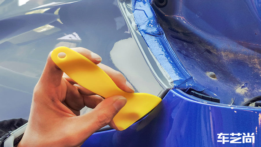 宝马3系蓝色施工车身改色膜纳多灰（图8）