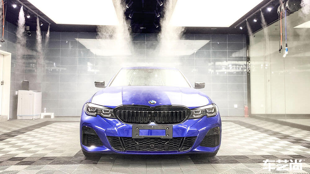 宝马3系蓝色施工威固隔热膜（图1）