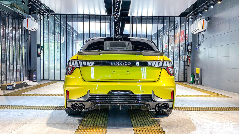 领克03黄色施工车身改色膜AX-PET高亮纳多灰（图3）