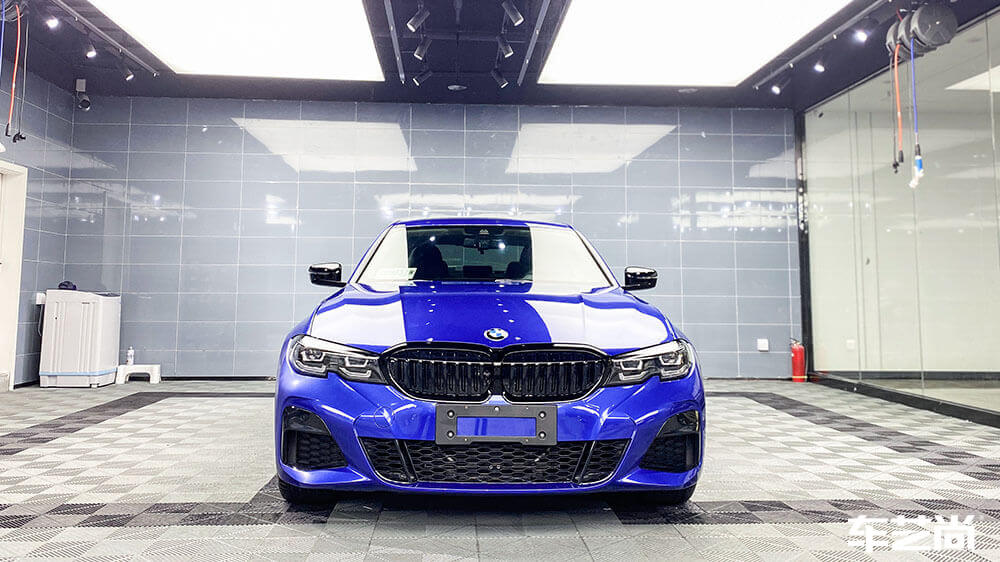 宝马3系蓝色施工威固隔热膜（图12）